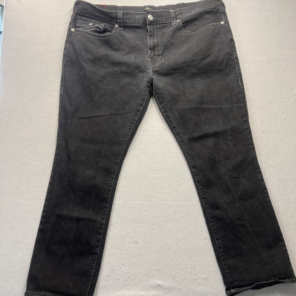 True Religion Ricky Jeans 44x32 Mens Black Relaxed Straight Flap Pocket